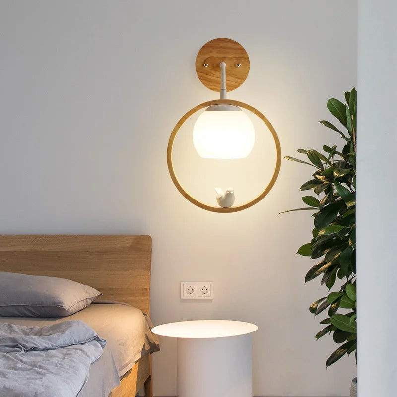 suspension modernes en bois avec led intégrée - vue 4 sur 11