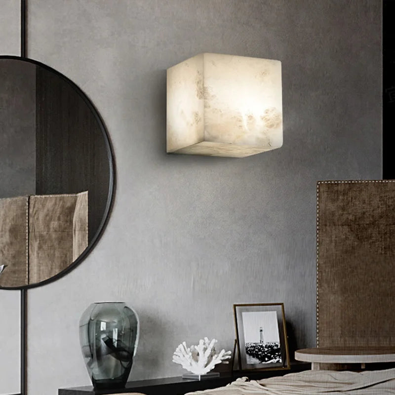 applique murale en marbre cubique pour éclairage intérieur élégant - vue 3 sur 7