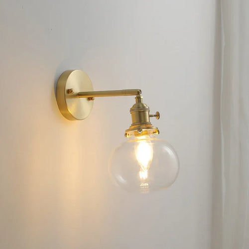 applique murale moderne avec chaîne de traction et boule de verre - vue 20 sur 22