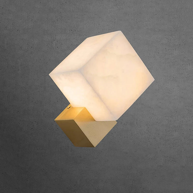 applique murale led moderne en marbre nordique style américain bronze doré - vue 2 sur 7