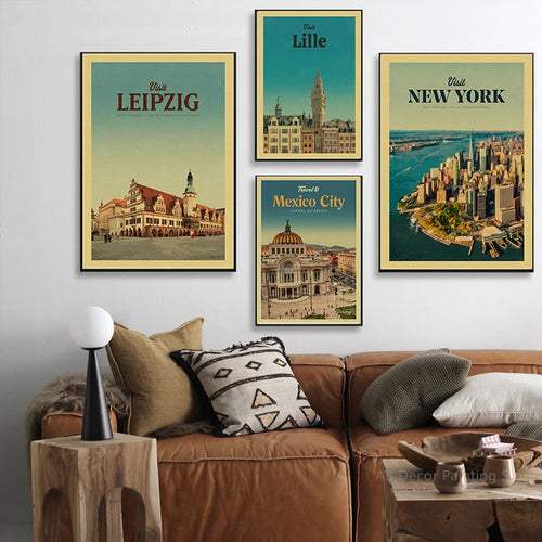 affiche vintage de voyage pour passionnés de tourisme - vue 5 sur 6