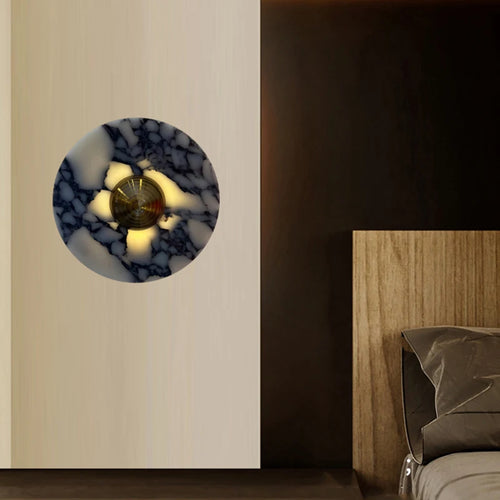 applique murale art déco en pierre et métal doré pour ambiance chaleureuse - vue 3 sur 8