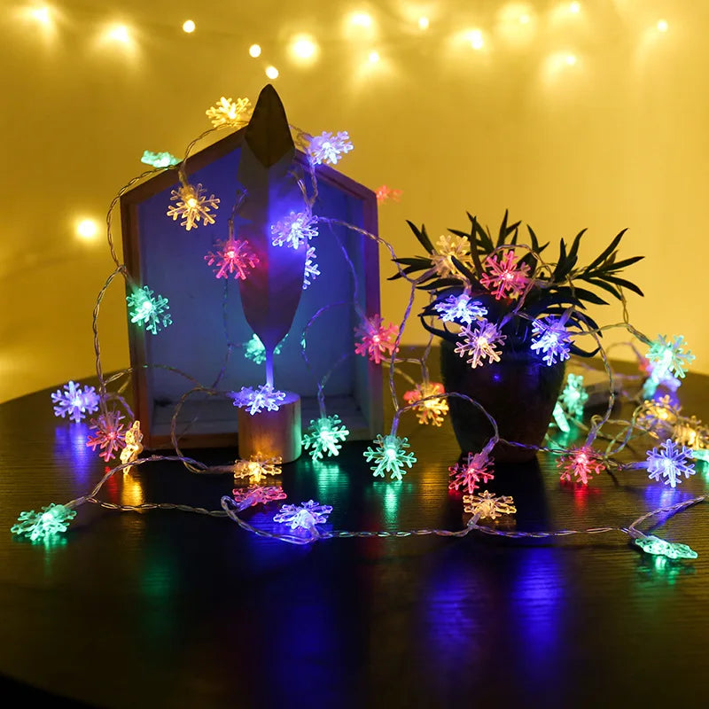 guirlande lumineuse flocon de neige pour décoration de noël - vue 4 sur 8