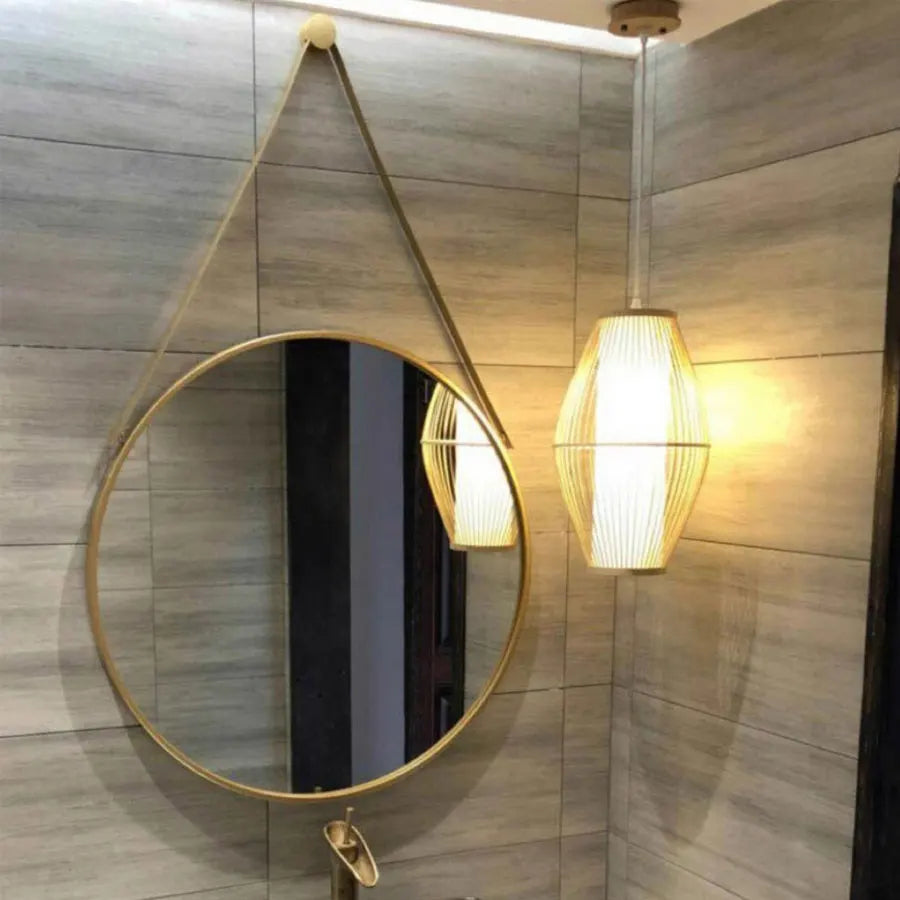 miroir rond doré mural pour salle de bain et coiffure - vue 5 sur 18