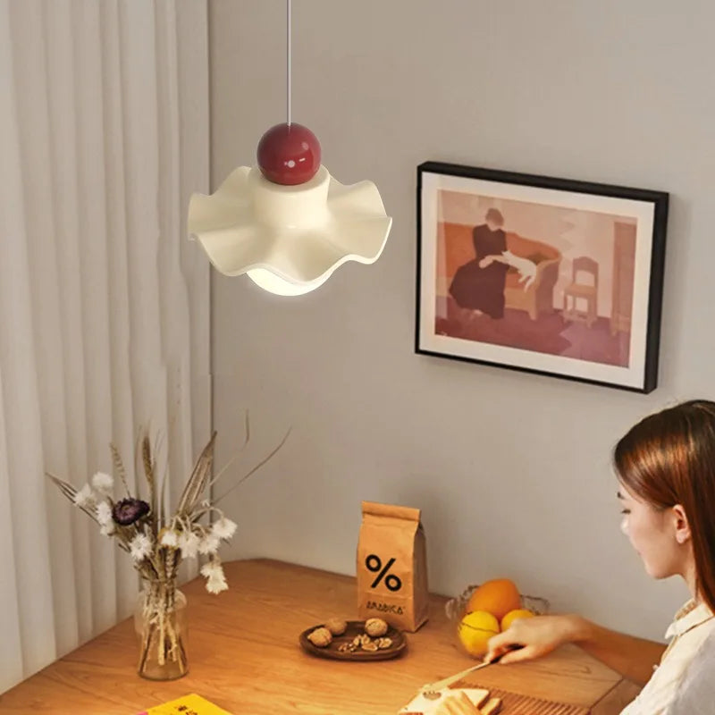 suspension led fleur style nordique pour décoration intérieure - vue 3 sur 16