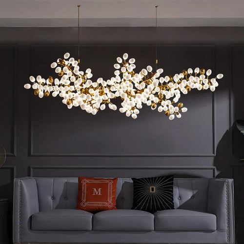 Lustre en verre blanc de luxe postmoderne - vue 6 sur 6