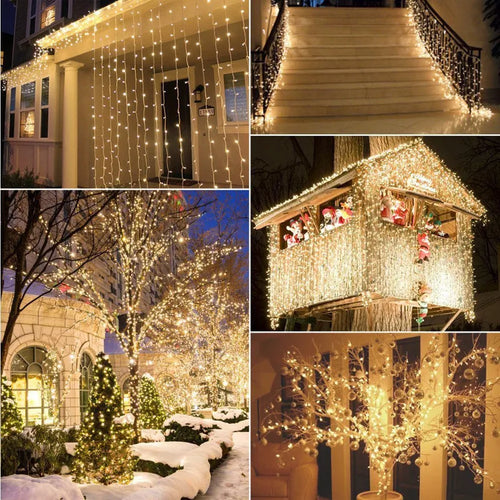 guirlande lumineuse extérieure 100 led étanche pour fêtes et décorations - vue 6 sur 15