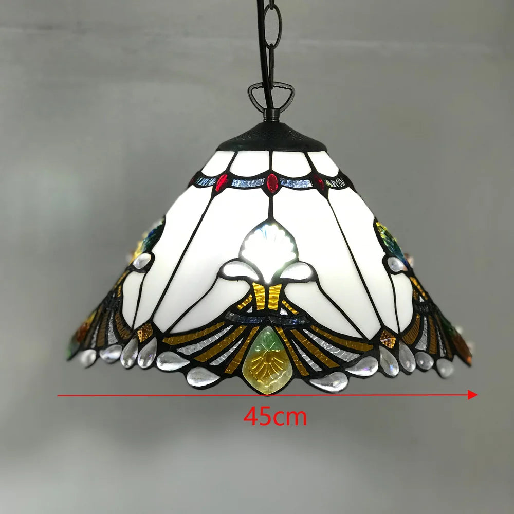 lustre tiffany vitrail style méditerranéen pour intérieur élégant - vue 16 sur 22