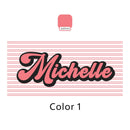 serviette de plage personnalisée rayée style retro