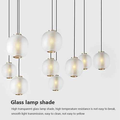 suspension led créative en verre pour hôtel et café bar - vue 8 sur 8