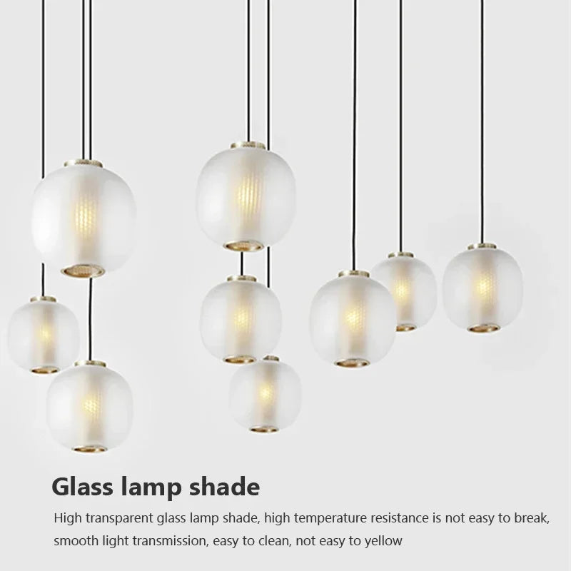 suspension led créative en verre pour hôtel et café bar - vue 8 sur 8