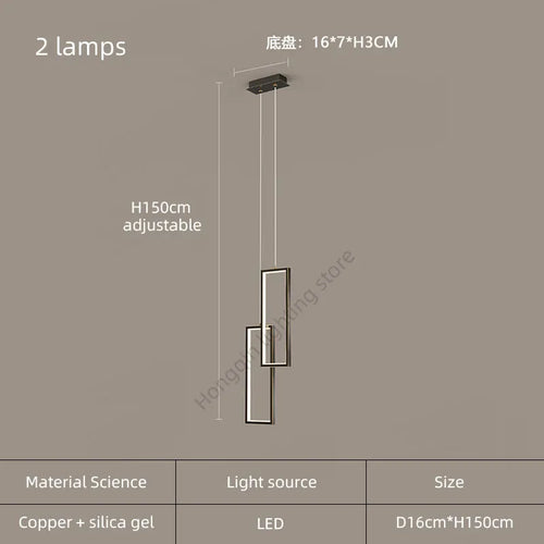 lustre moderne en cuivre avec éclairage LED design élégant - vue 16 sur 24