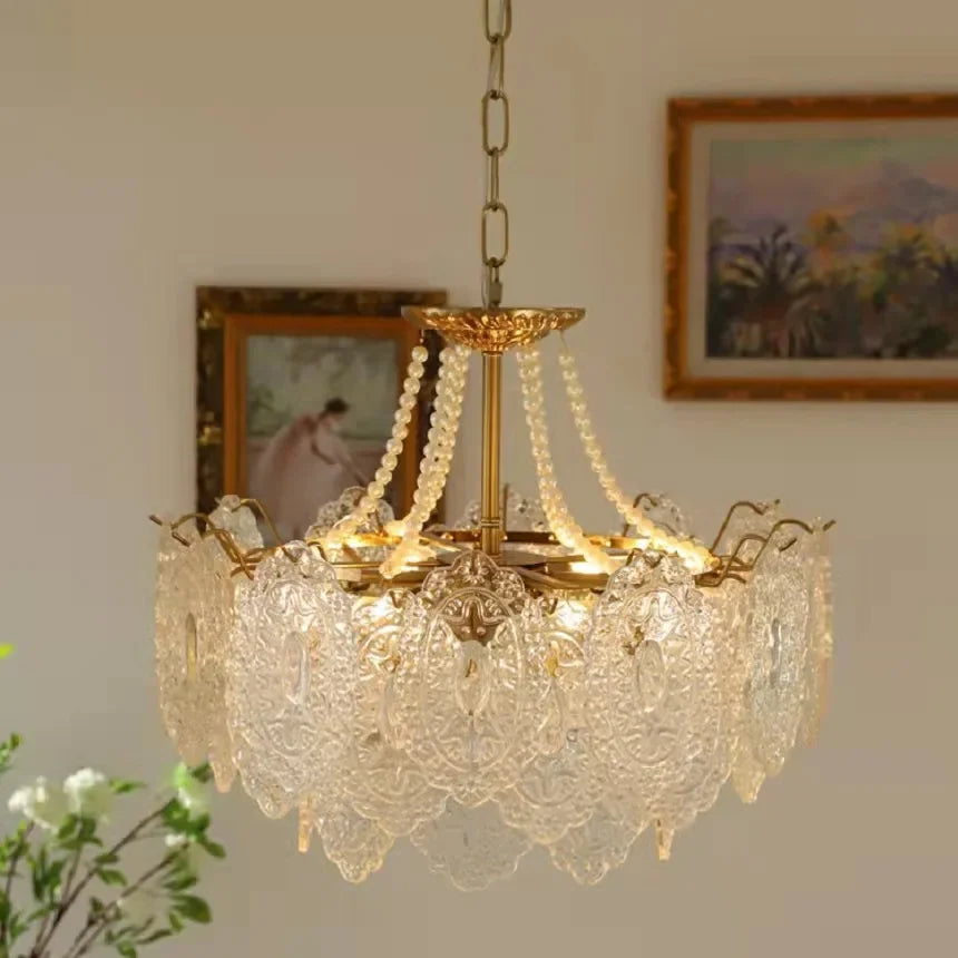 lustre moderne en verre clair pour intérieur élégant - vue 3 sur 18
