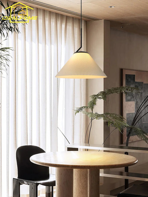 suspension led plissée design ambiance pour décoration intérieure - vue 5 sur 6