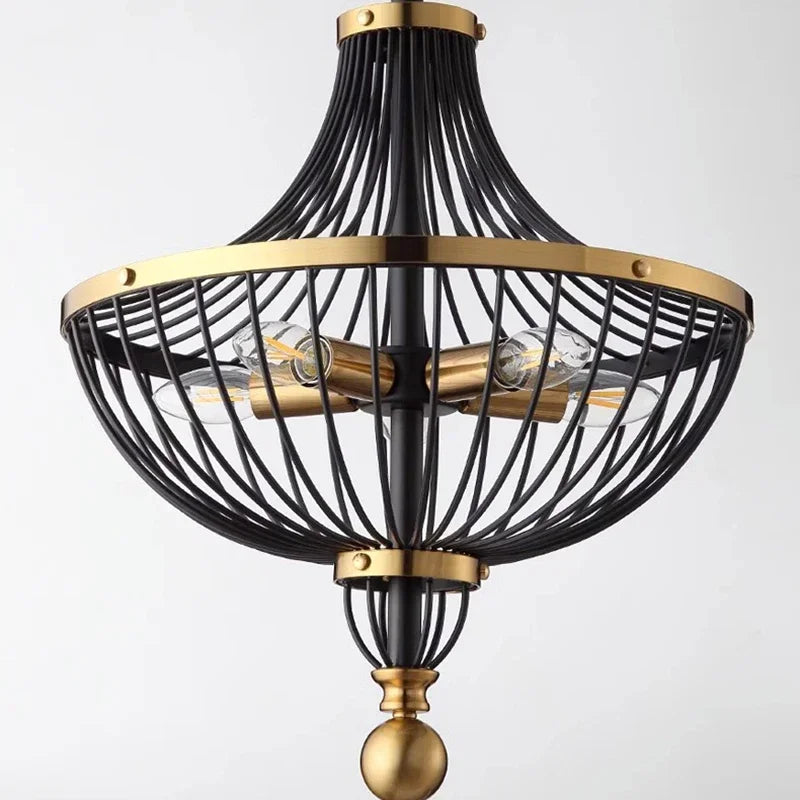 lustre rétro led en fer avec suspension pour décoration américaine - vue 4 sur 6