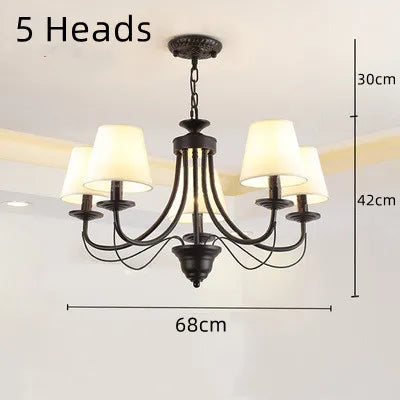 lustre en fer forgé noir et blanc design intérieur moderne - vue 11 sur 23