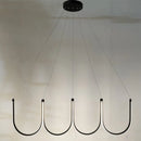 suspension lumières led en forme de u nordique créatif postmoderne