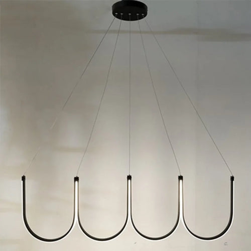 suspension lumières led en forme de u nordique créatif postmoderne - vue 4 sur 13