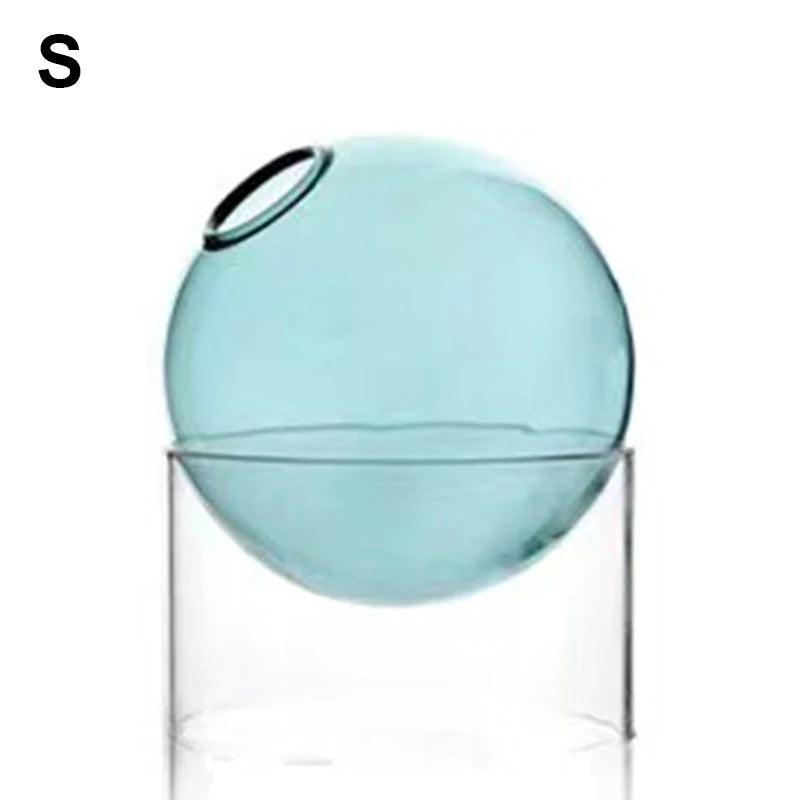 mini vase rond en verre pour décoration hydroponique écologique - vue 14 sur 18