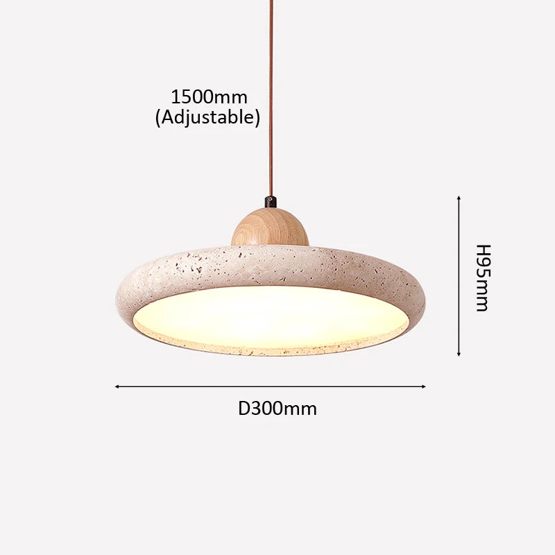 Suspension ronde circulaire décorative moderne et créative en pierre naturelle - vue 5 sur 6