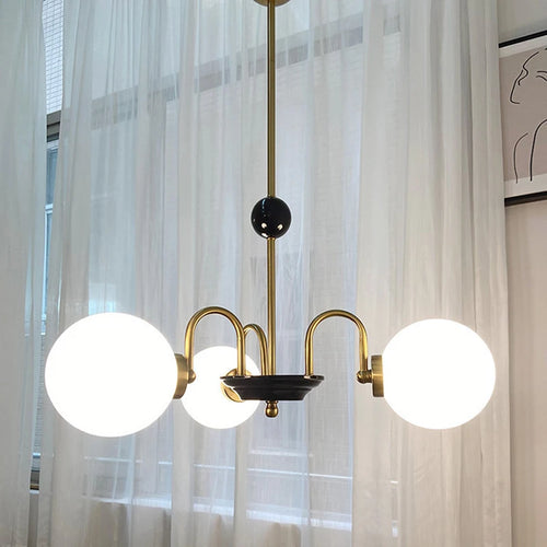 lustre nordique moderne en chrome avec éclairage led - vue 4 sur 18