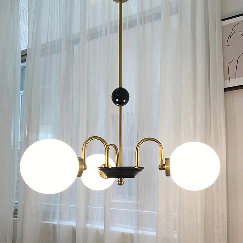 lustre nordique moderne en chrome avec éclairage led - vue 4 sur 18