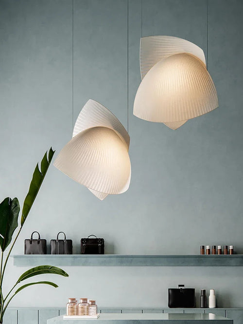 Japonais Wabi Sabi tissu concepteur suspension LED lumières salon salle à manger lustres éclairage décor à la maison lampes suspendues luminaires - vue 2 sur 12