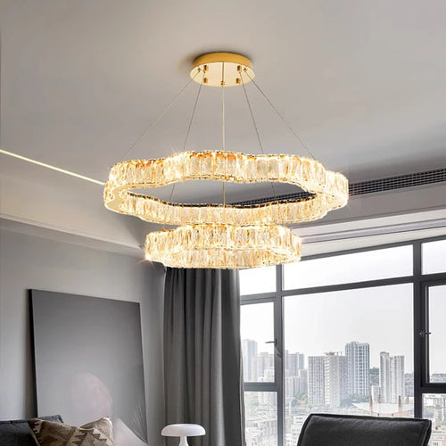 home decorationPendant lights, luxury crystal living room chandelier, bedroom Pendant lamp, ceiling light, indoor lighting - vue 3 sur 13