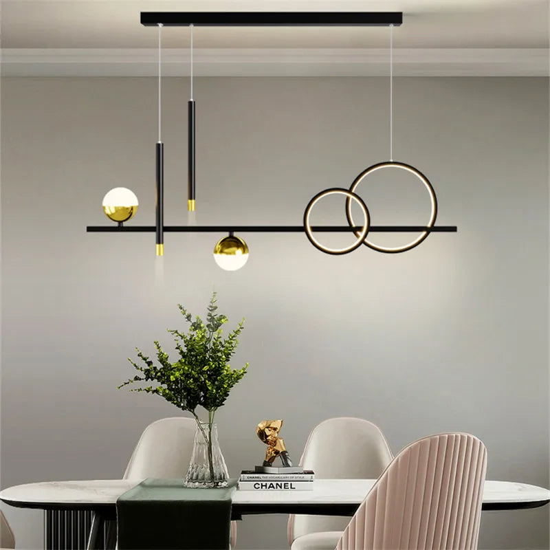 lustre linéaire nordique éclairage esthétique pour décoration intérieure - vue 5 sur 8