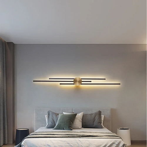 applique murale minimaliste en laiton led pour restaurant - vue 6 sur 18