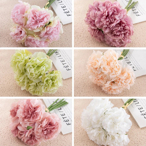 lot de 5 pivoines artificielles pour décorations élégantes et mariage - vue 7 sur 12