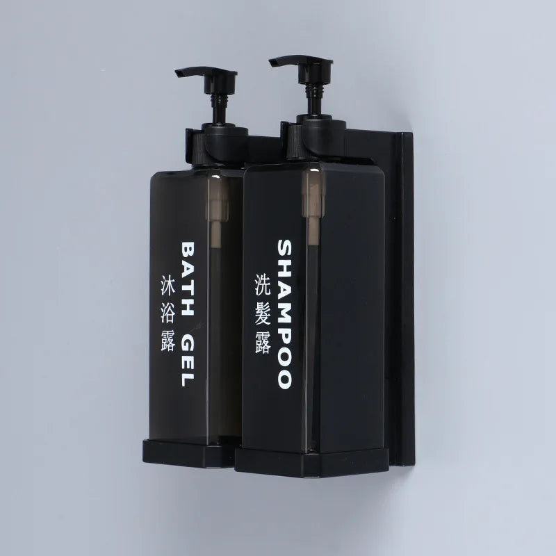 distributeur de shampoing et gel douche avec support mural - vue 8 sur 14