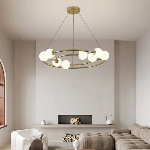 lustre postmoderne créatif minimaliste éclairage anneau rond design élégant - vue 4 sur 12