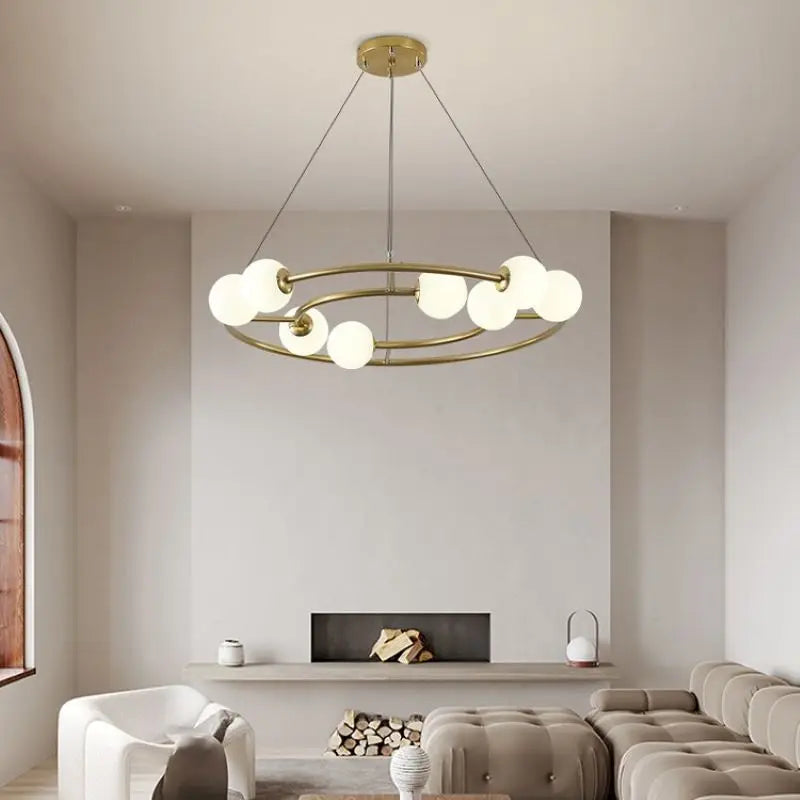 lustre postmoderne créatif minimaliste éclairage anneau rond design élégant - vue 4 sur 12