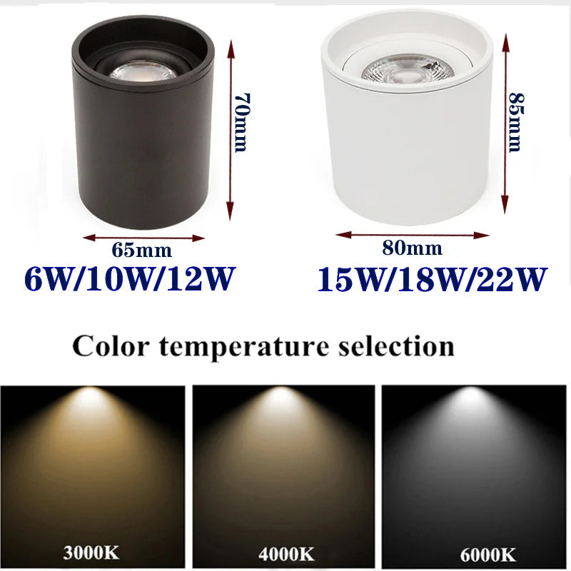 nouveaux spots led cylindriques à intensité variable pour éclairage intérieur - vue 6 sur 8