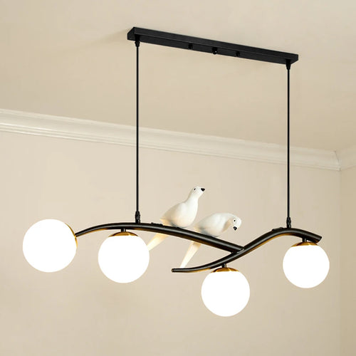 suspension créative moderne à 4 têtes pour éclairage luxe - vue 8 sur 8