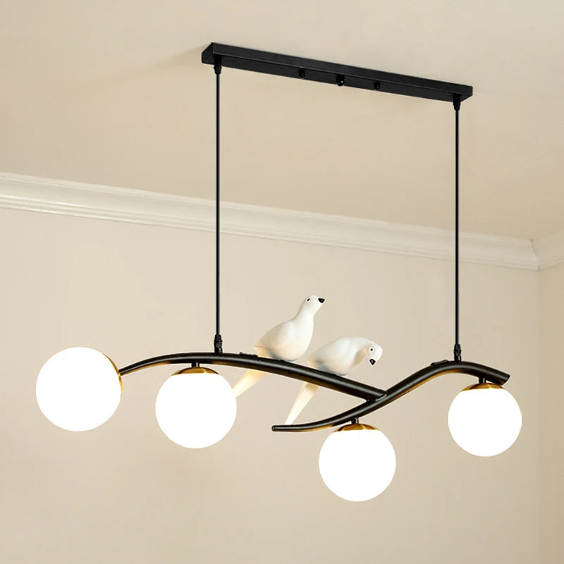 suspension créative moderne à 4 têtes pour éclairage luxe - vue 8 sur 8