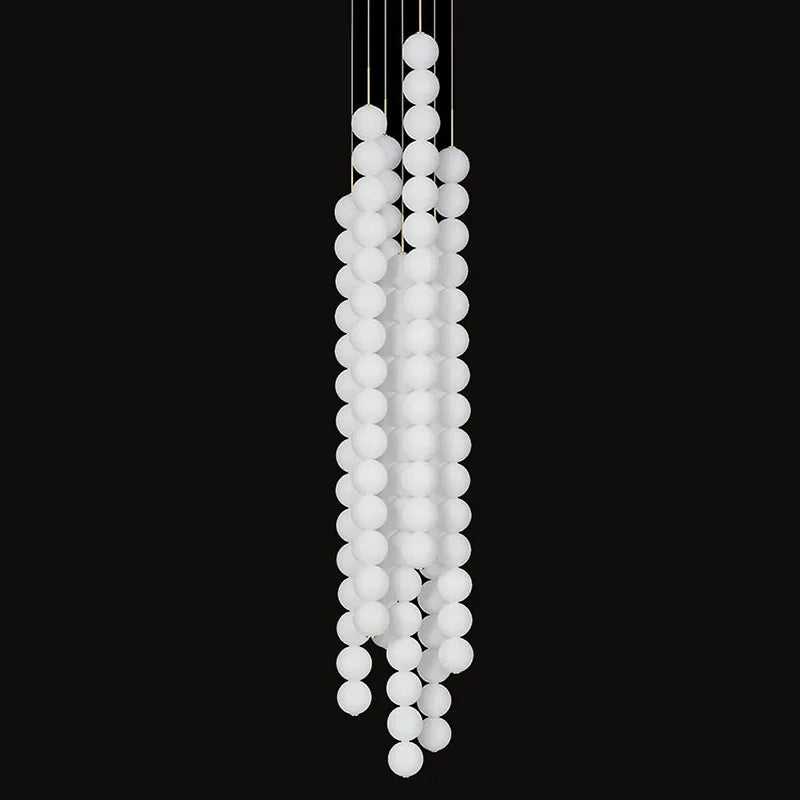 suspension design art deco en verre doré et chromé - vue 1 sur 13