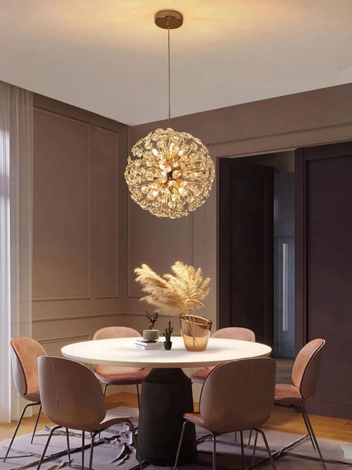 lustre en cristal moderne en forme de pissenlit créatif et atmosphérique - vue 3 sur 16