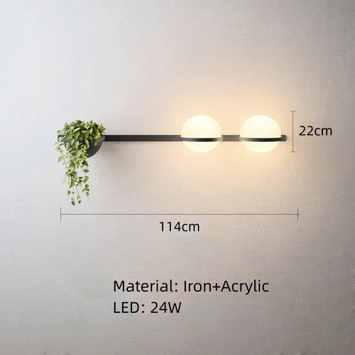 lustre moderne diy led avec pot de fleurs pour jardin céleste - vue 10 sur 18
