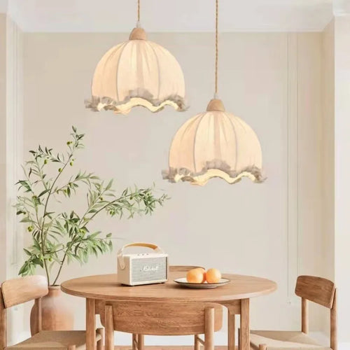 Lustre nordique en tissu de coton et de lin - vue 4 sur 16