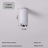 Creative Living Room LED Spotlight Roman Columns Design Ceiling Downlight for Hallway Aisle Entrance Stair White Chrome Gold