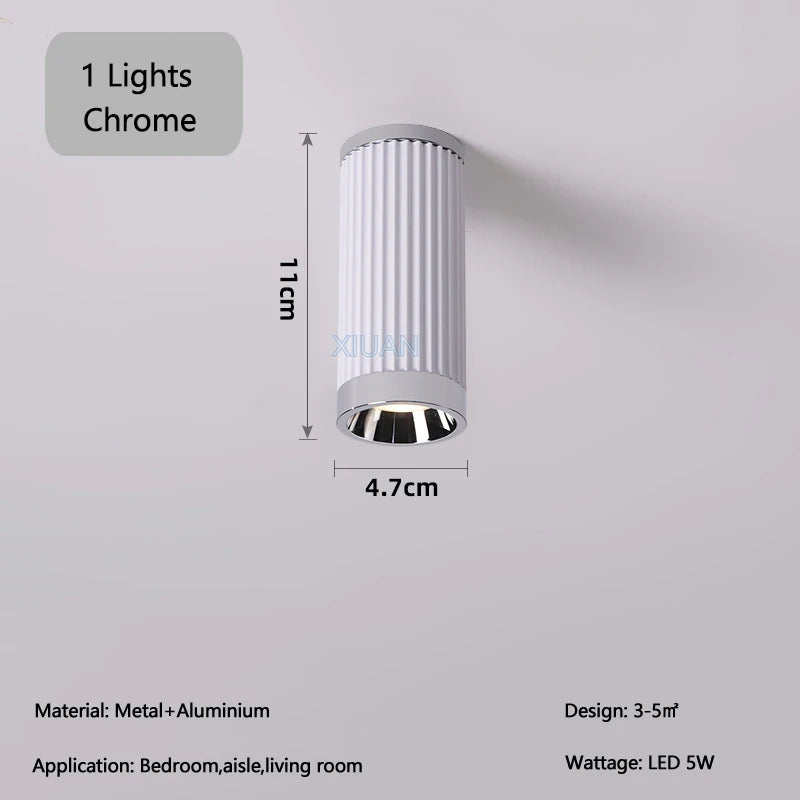 Creative Living Room LED Spotlight Roman Columns Design Ceiling Downlight for Hallway Aisle Entrance Stair White Chrome Gold