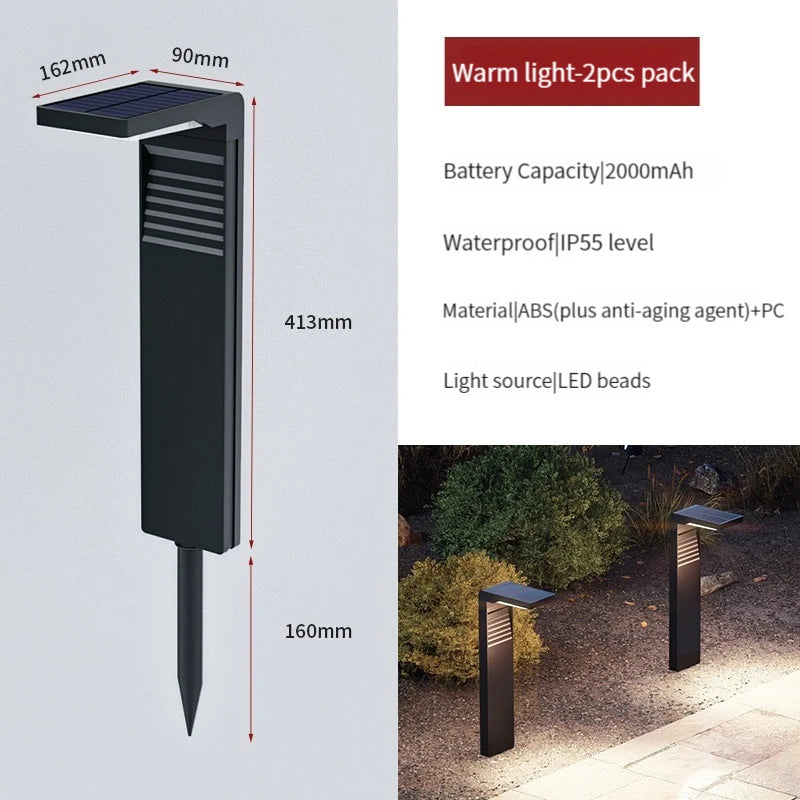 Lampe solaire IP55 étanche extérieur sol pelouse lumières LED Villa jardin paysage lampes debout prise de sol lumière du soleil éclairage - vue 8 sur 13