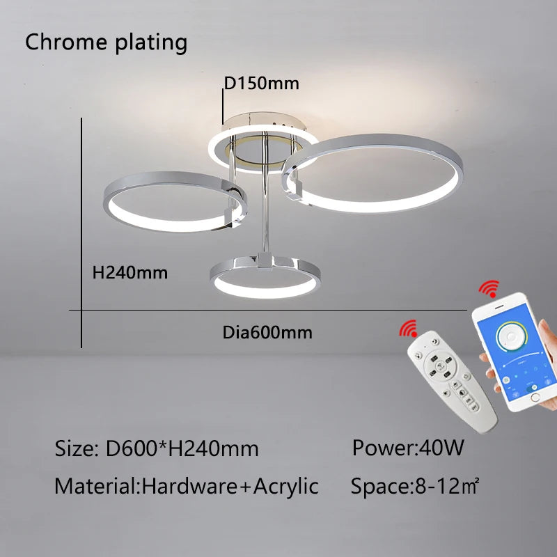 plafonnier led moderne design élégant pour intérieur lumineux - vue 10 sur 10