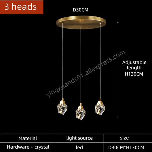 lustre en cristal suspendu pour un éclairage élégant et moderne - vue 9 sur 14