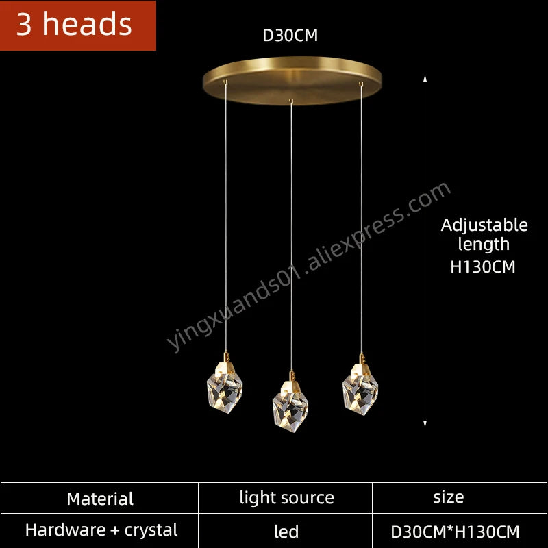lustre en cristal suspendu pour un éclairage élégant et moderne - vue 8 sur 14