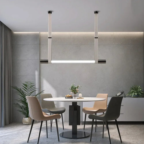 suspension moderne en verre tube pour décoration intérieure - vue 3 sur 7