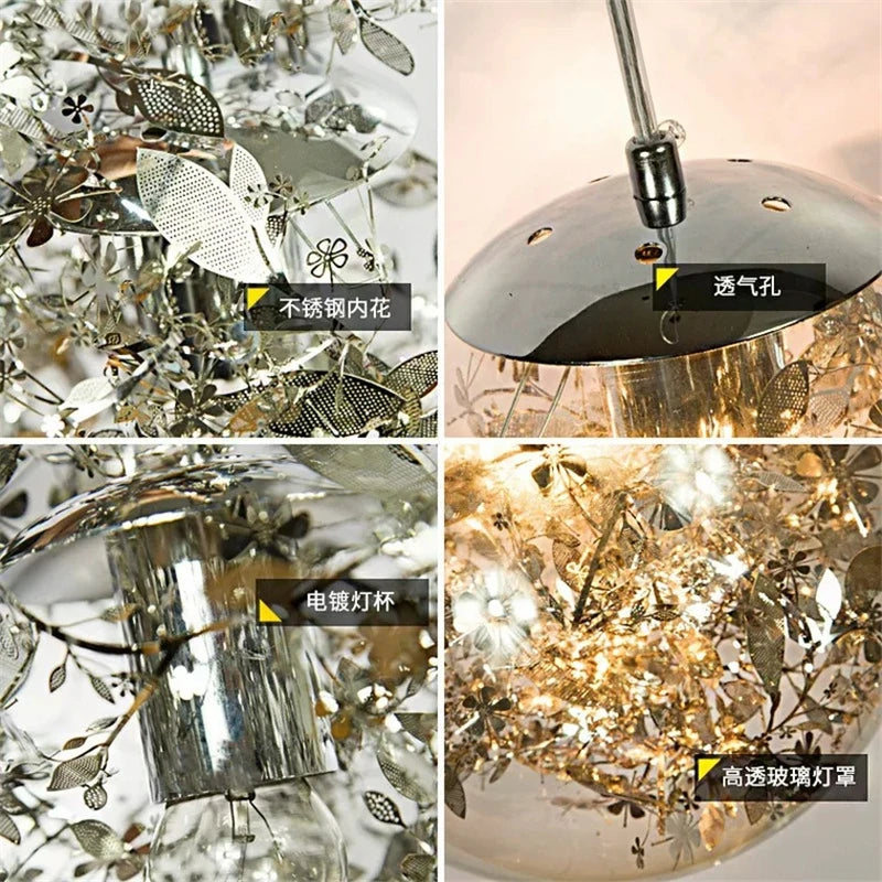 suspension nordique en verre pour décoration lumineuse - vue 6 sur 8