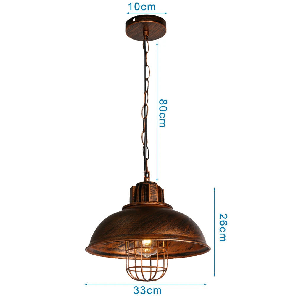 lustre rouille metal plafond maison restaur - vue 17 sur 23